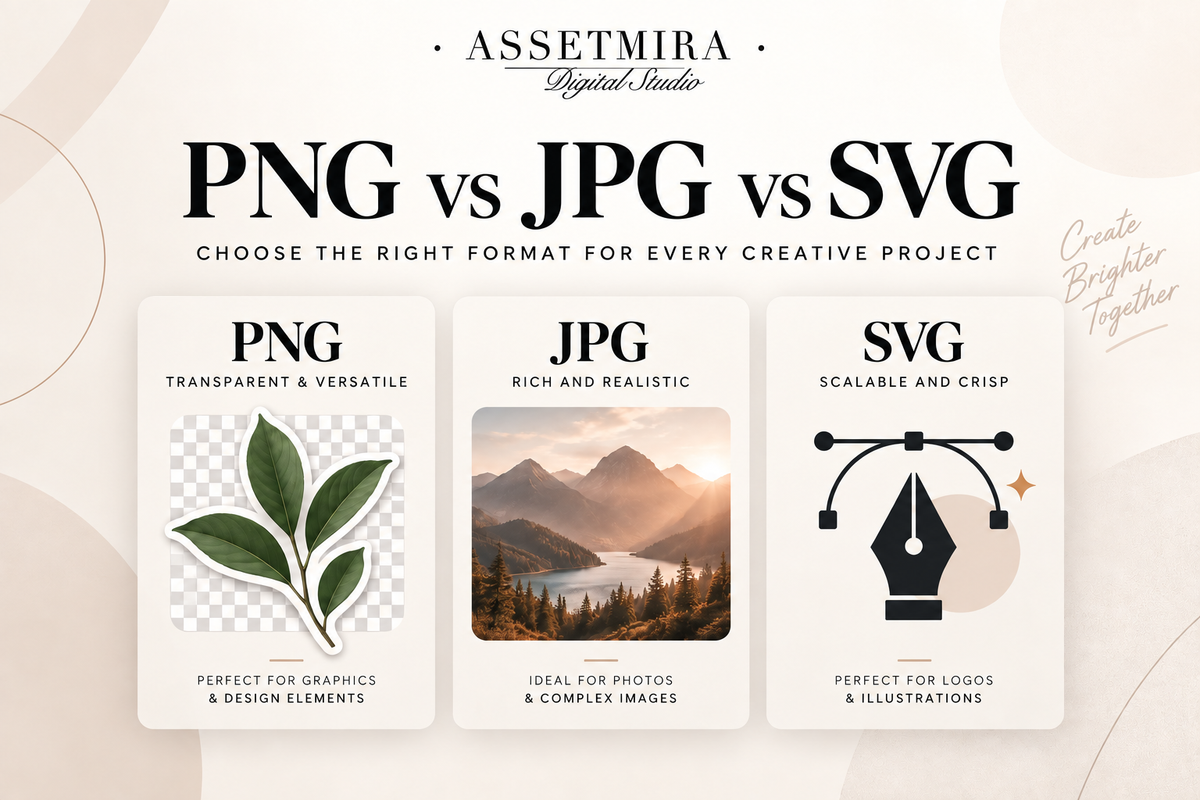 PNG vs JPG vs SVG file format comparison guide for designers