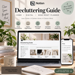 Notion Decluttering Guide | Home, Digital & Mind Reset Planner