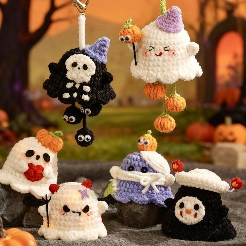 6In1 Crochet Halloween Ghost Crochet Pattern PDF