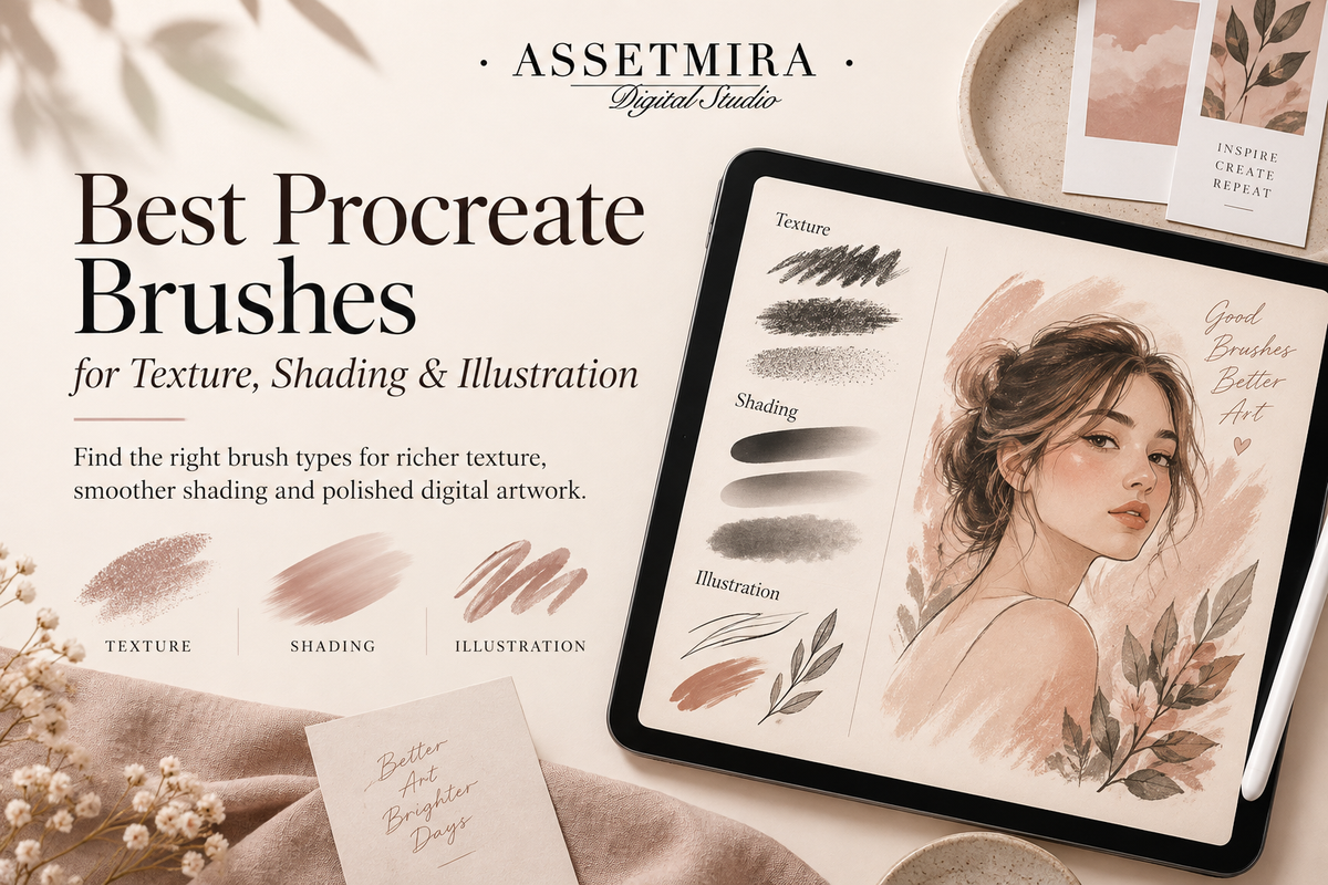 Best Procreate brushes for texture shading and illustration