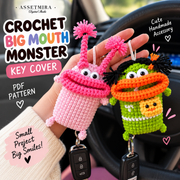 Crochet Big Mouth Monster Key Cover Pattern | Amigurumi Car Pouch Tutorial (PDF Download)