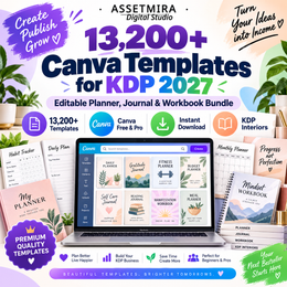 13,200+ Canva Templates for KDP 2027 | Editable Planner, Journal & Workbook Bundle