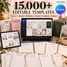 15000+ editable Canva templates with planners journals workbooks trackers and log books
