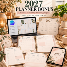 2027 planner bonus with calendar and monthly planning pages through 2030
