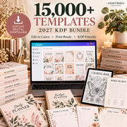 15,000+ Canva Templates for KDP 2027 | Editable Planners, Journals & Workbooks Bundle