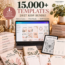 Instant digital download 15000+ Canva templates for KDP planners workbooks and journals