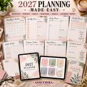 2027 Mega Planner Bundle | 31 Printable & Digital Planners, Journals & Canva Templates