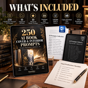 250 AI Book Cover & Interior Prompts | KDP Design Prompt Vault, PDF DOCX TXT