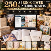 250 AI Book Cover & Interior Prompts | KDP Design Prompt Vault, PDF DOCX TXT