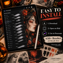 Easy installation of 650+ Procreate brushes on iPad with 24 brush sets