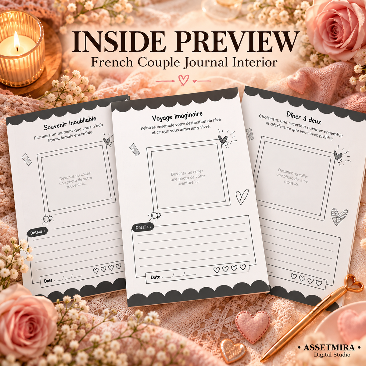 Alphabet des Dates French couple journal inside preview