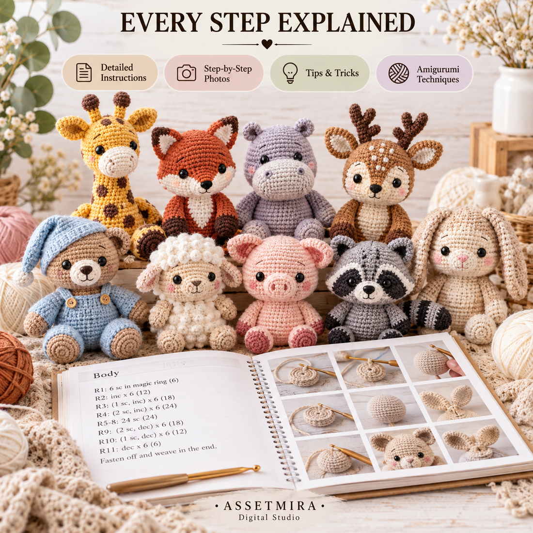 Amigurumi crochet patterns with detailed instructions step by step photos tips tricks and techniques