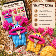 Big Mouth Monster Crochet Pattern | Amigurumi Key Cover PDF Tutorial