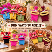 Big Mouth Monster Crochet Pattern | Amigurumi Key Cover PDF Tutorial