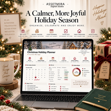 Cozy Christmas Notion planner workspace for holiday gifts, budget, events and schedules