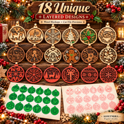 18 Layered Christmas Ornament SVG Bundle | Laser Cut Files for Cricut & Glowforge