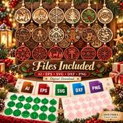 18 Layered Christmas Ornament SVG Bundle | Laser Cut Files for Cricut & Glowforge