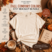 Fall Comfort Colors 1717 Mockup Bundle | Autumn T-Shirt Mockups