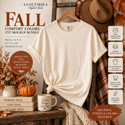 Fall Comfort Colors 1717 Mockup Bundle | Autumn T-Shirt Mockups