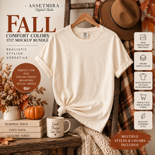 Fall Comfort Colors 1717 hanging shirt mockup by AssetMira Digital Studio