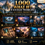 1,000 What If Fantasy Worlds AI Video Prompts | Cinematic A4 PDF