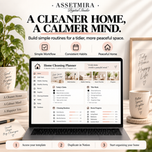 Notion Home Cleaning Planner with simple workflow consistent habits room progress and setup steps
