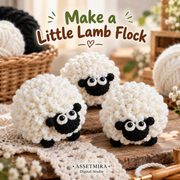 Little Lamb Crochet Pattern PDF | 32 cm Sheep Amigurumi Tutorial, English & German