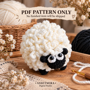 Little Lamb Crochet Pattern PDF | 32 cm Sheep Amigurumi Tutorial, English & German