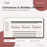 Christmas & Holiday Planner for Notion | Gift, Budget & Event Organizer
