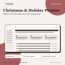 Christmas & Holiday Planner for Notion | Gift, Budget & Event Organizer