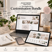AssetMira Notion Customisation Bundle workspace and customisation elements