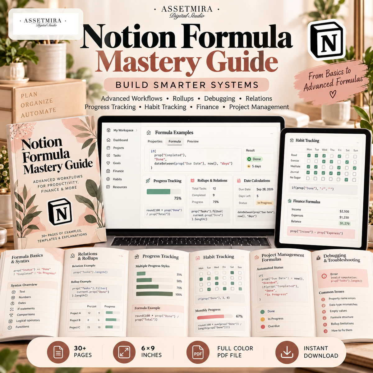 Notion advanced workflows rollups relations progress tracking and debugging guide