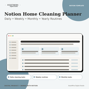 Notion Home Cleaning Planner | Daily Weekly Monthly Cleaning Calendar