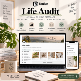 Notion Life Audit & Annual Review Template | Goal Setting & Year Reset