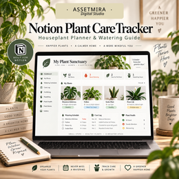 Notion Plant Care Tracker | Houseplant Planner & Watering Guide