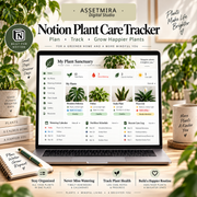 Notion Plant Care Tracker | Houseplant Planner & Watering Guide