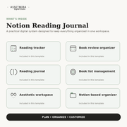 Notion Reading Journal Template | Book Tracker & Review Organizer