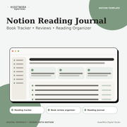 Notion Reading Journal Template | Book Tracker & Review Organizer