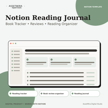 Notion Reading Journal template with book tracking and review organization