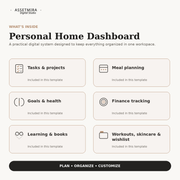 Personal Home Dashboard Notion Template | Life Planner & Productivity Hub