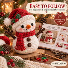 Easy to follow amigurumi snowman crochet tutorial for beginners and experienced crocheters