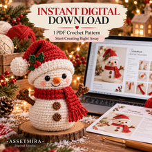 Instant digital download amigurumi snowman crochet pattern PDF