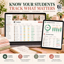 Student profiles attendance assessments and progress tracking in Notion