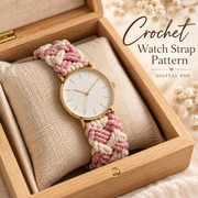 Crochet Watch Strap Pattern PDF | Two-Color Braided Watch Band Digital Download