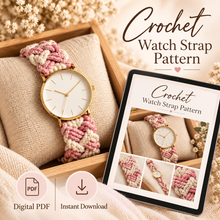 Crochet Watch Strap Pattern digital PDF instant download preview