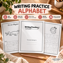 Writing Practice Alphabet Workbook KDP ready printable PDF