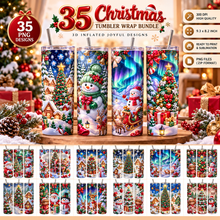 35 Christmas Tumbler Wrap PNG Bundle hero image, 300 DPI, 9.3 x 8.2 inch