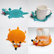 22 in 1 Animal Crochet Coaster Patterns | Fun PDF Drink Coaster Bundle (Digital Download)