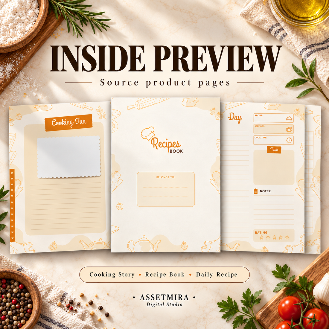 Recipe Book KDP interior inside preview