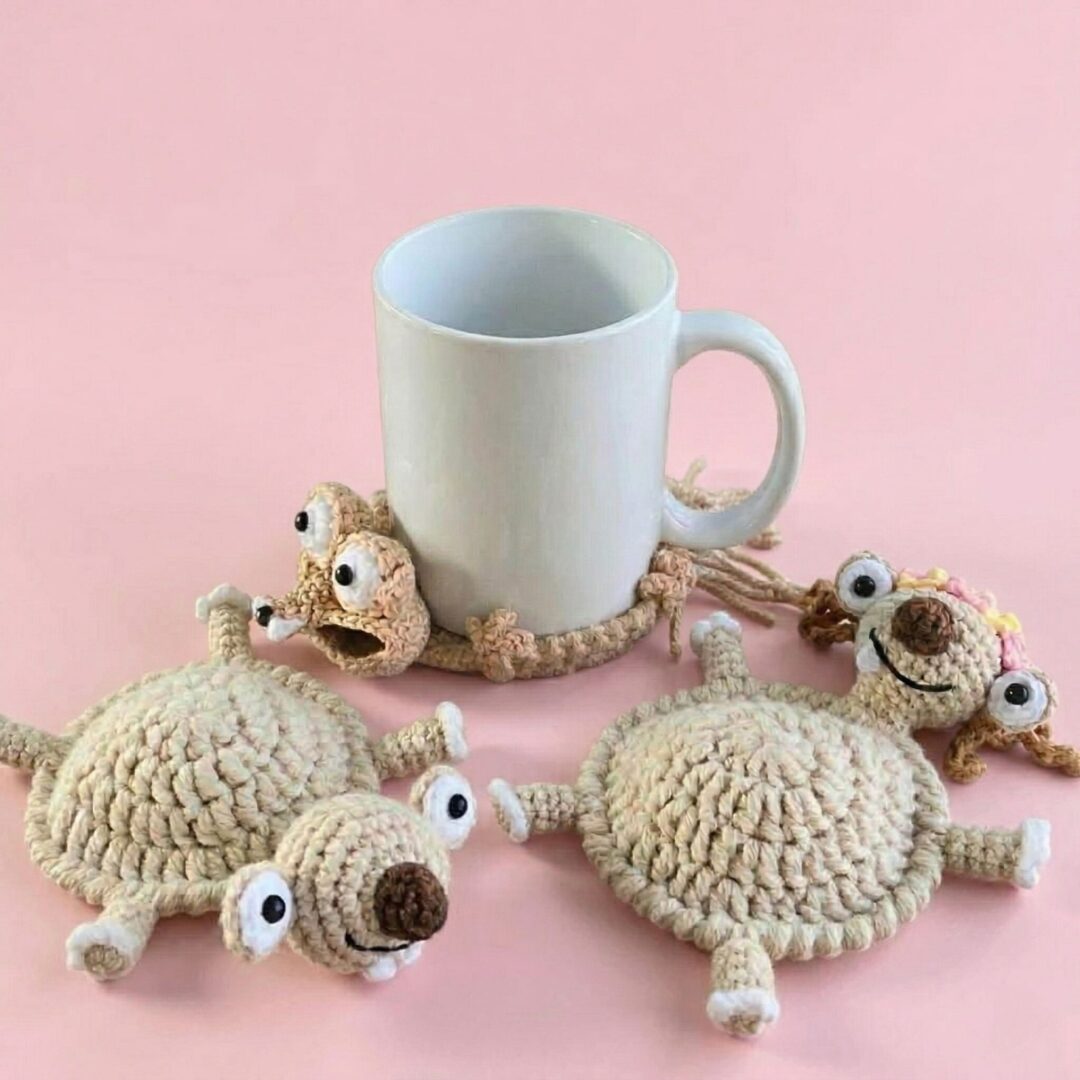 3-in-1 Scrat & Sid Coaster Crochet Pattern PDF